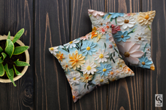 Impasto Daisy Flowers Seamless Patterns Product Image 2