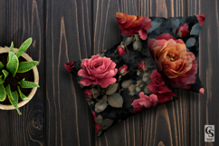 Gothic Textured Rose Flowers Seamless Patterns Product Image 3