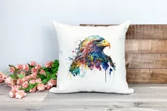 Sublimation Design, Rainbow Eagle Watercolor PNG Product Image 2