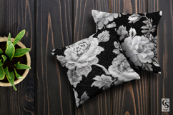 Black and White Floral Lace Digital Paper Product Image 3