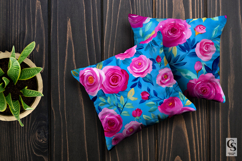 Fuchsia Pink Watercolor Roses Seamless Pattern Product Image 3