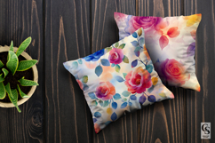 Watercolor Rose Flowers Seamless Patterns Product Image 4