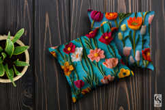 3D Spring Colorful Crochet Flowers Digital Paper Product Image 5