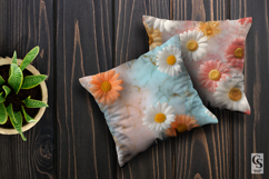 Pastel Marble Daisy Flowers Digital Paper Product Image 3