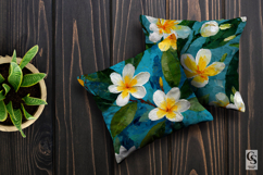 Impasto Painted Plumeria Seamless Patterns Product Image 5