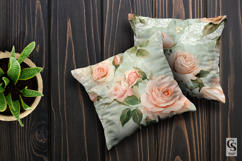 Pastel Pink Roses &amp; Green Lace Patterns Product Image 3