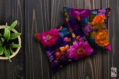 Bright Retro Floral Plaid Digital Paper Product Image 3