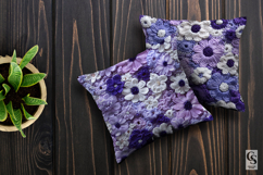 Purple and White Crochet Floral Seamless Pattern Product Image 3