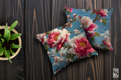 3D Pink Peony Embroidery Flowers Digital Paper Product Image 3