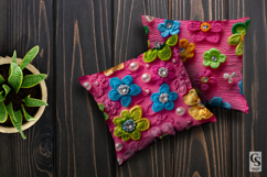 Pink Summer Crochet Flowers Digital Paper Product Image 3