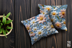 French Daisy Floral Embroidery Seamless Patterns Product Image 3
