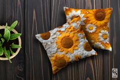 3D Crochet Sunflowers Lace Seamless Pattern Product Image 3