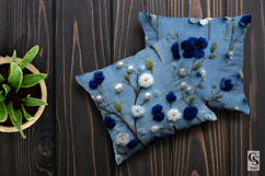 Blue Beaded Floral Embroidery Seamless Patterns Product Image 3