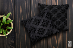 Black thread chikankari embroidery Seamless Patterns Product Image 3