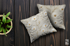 Beige Daisy Floral Embroidery Seamless Patterns Product Image 3