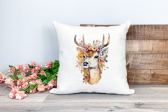 Spring Flower Deer Watercolor PNG Sublimation Design Product Image 2