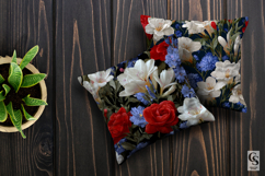 Patriotic Red Blue Flowers Seamless Pattern Product Image 2