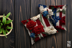 American Knitted Red Blue Flowers Seamless Patterns Product Image 3