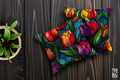 Colorful Stained Glass Tulip Flowers Patterns Product Image 5