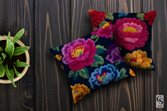 Colorful Mexican Flowers Embroidery Seamless Patterns Product Image 3