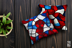 Red Blue Stained Glass Seamless Patterns Product Image 5