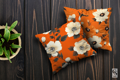 Orange and White Flowers Seamless Pattern Product Image 3