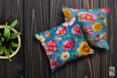 Pink and Teal Summer Watercolor Floral Pattern Product Image 3