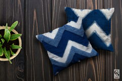 Blue Denim Texture Chevron Seamless Patterns Product Image 3