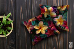 Plumeria Flowers with Dew Drops Seamless Patterns Product Image 3