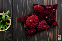 Burgundy Dahlia Flowers Seamless Pattern Product Image 2