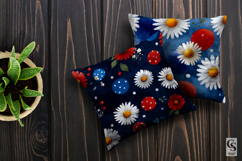 Patriotic Dotted Watercolor Flowers Seamless Pattern Product Image 3
