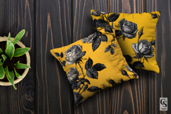 Black Ink Drawn Roses Seamless Pattern Product Image 4