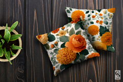 Orange Roses and Marigold Flowers Digital Paper Product Image 3