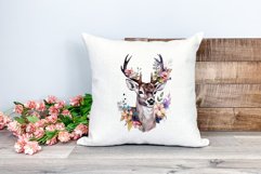 Spring Flower Deer Watercolor PNG Sublimation Design Product Image 2