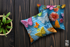 Colorful 3D Butterflies Seamless Patterns Product Image 2