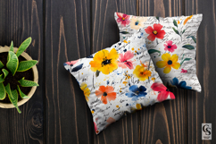 Watercolor Spring Flowers with Handwriting Seamless Pattern Product Image 3