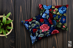 Red and Blue Rose Embroidery Seamless Patterns Product Image 3