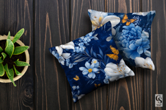 Blue and White Flowers Digital Papers Product Image 3