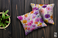 Watercolor Purple Wildflowers Digital Papers Product Image 4