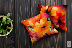 Bright Orange Alcohol Ink Flowers Pattern Product Image 5