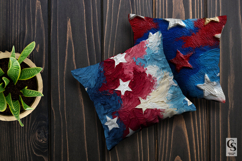 Patriotic Impasto Painted Stars Seamless Patterns Product Image 2