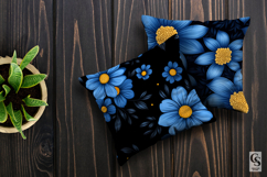 Dark Blue Flowers Seamless Patterns Product Image 3