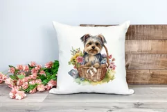 Spring Morkie Dog Breed Watercolor Clipart PNG Sublimation Product Image 2