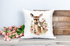 Watercolor Deer Mom and Baby Clipart PNG for Sublimation Product Image 2