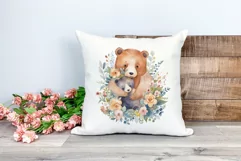 Watercolor Mother and Baby Bear PNG for Sublimation Product Image 2