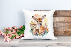 Watercolor Deer Mom and Baby Clipart PNG for Sublimation Product Image 2