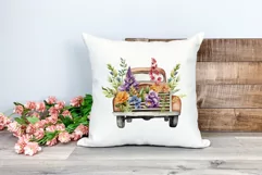 Vintage Truck and Spring Flowers Watercolor PNG Sublimation Product Image 2