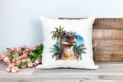 Summer Vibes T-Rex/Tyrannosaurus Watercolor PNG Sublimation Product Image 2