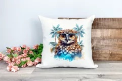 Summer Vibes Owl Watercolor PNG Clipart for Sublimation Product Image 2