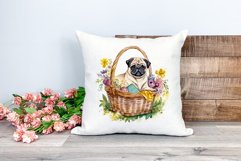 Spring Pug Dog Breed Watercolor PNG for Sublimation Product Image 2